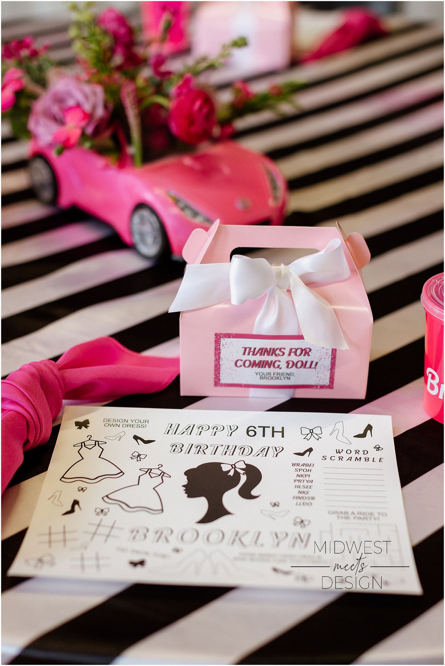 Doll Birthday Coloring Page Placemat - Digital Download