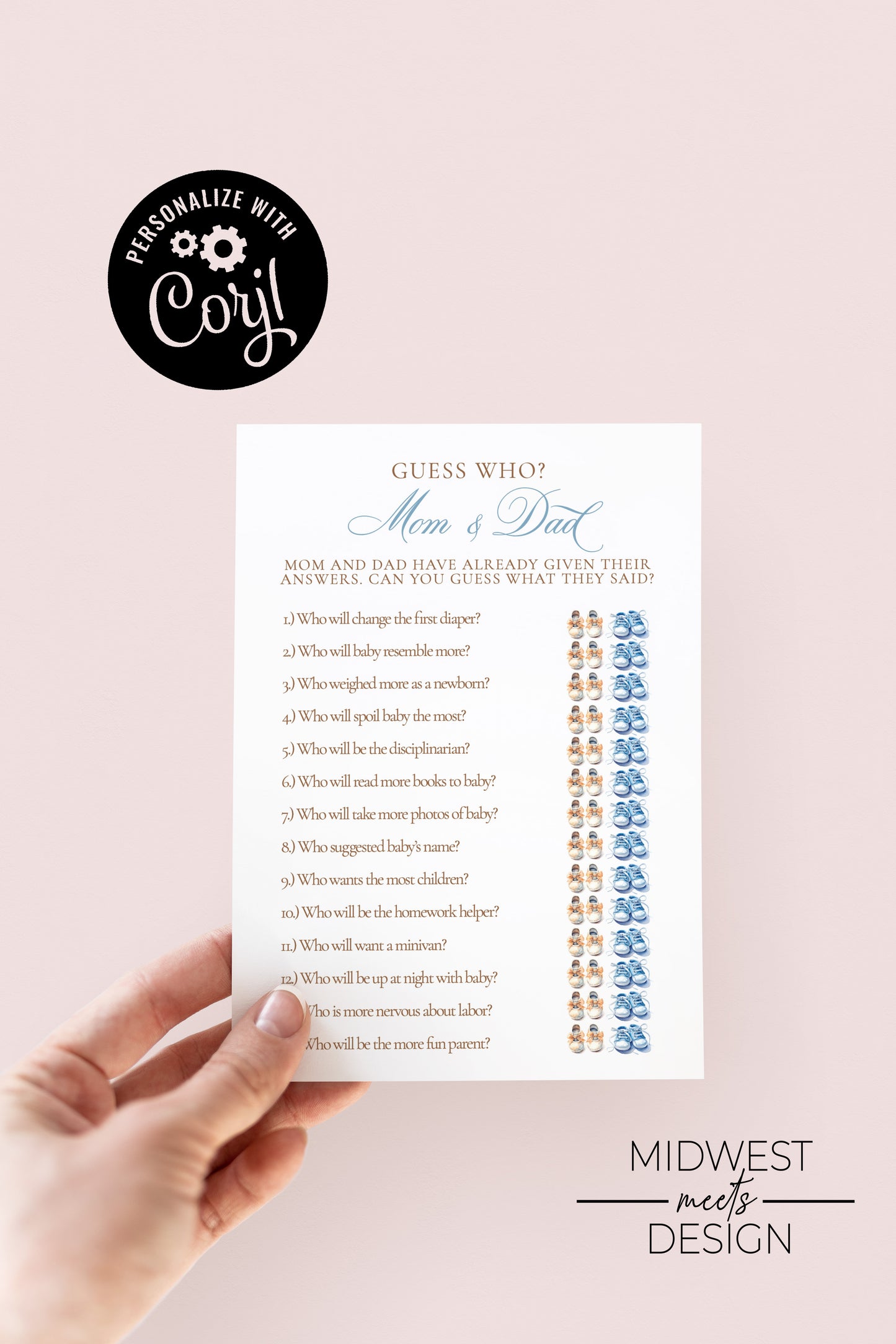 Guess Who Baby Shower Game Cards - Digital/Print