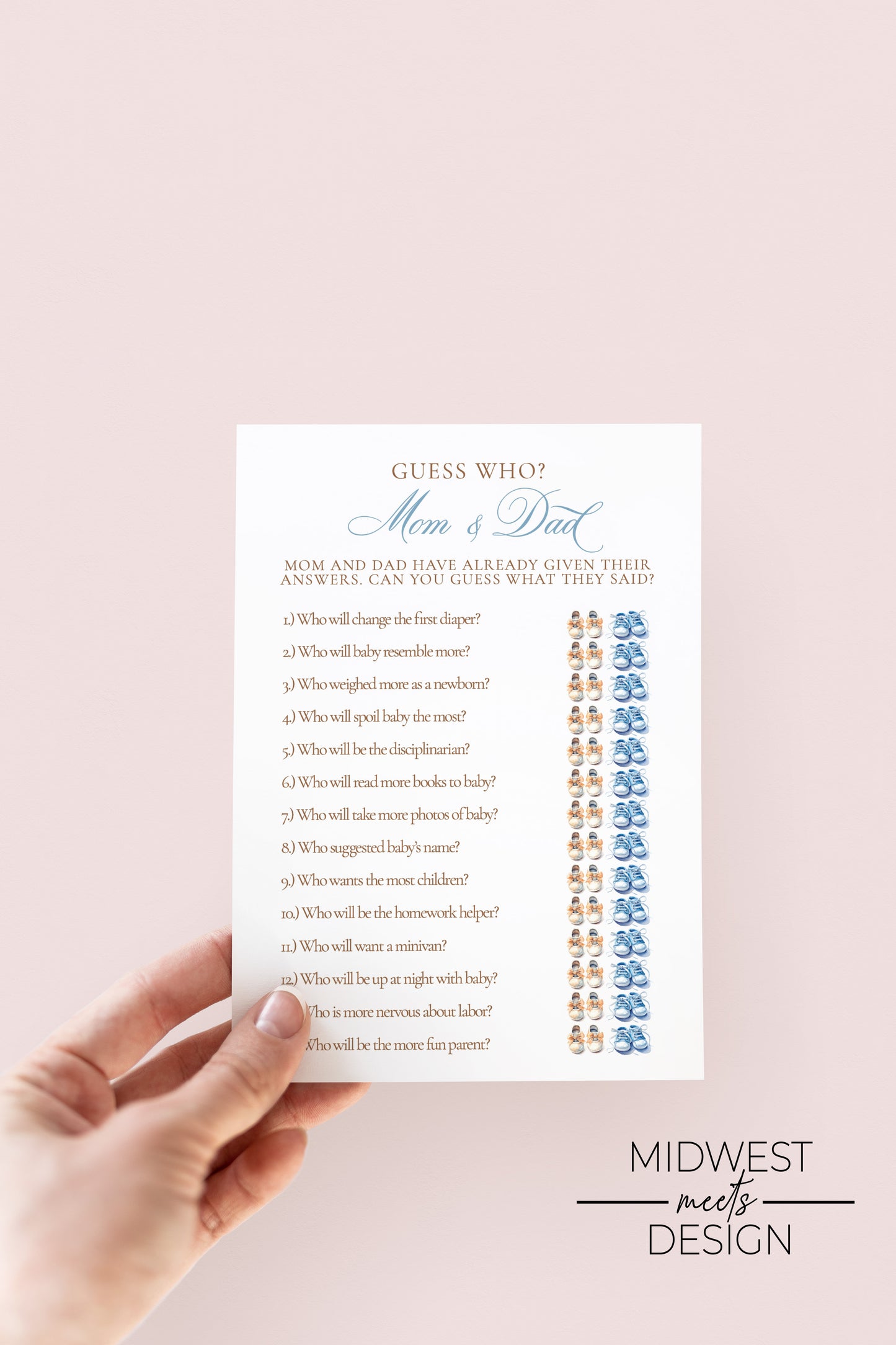 Guess Who Baby Shower Game Cards - Digital/Print