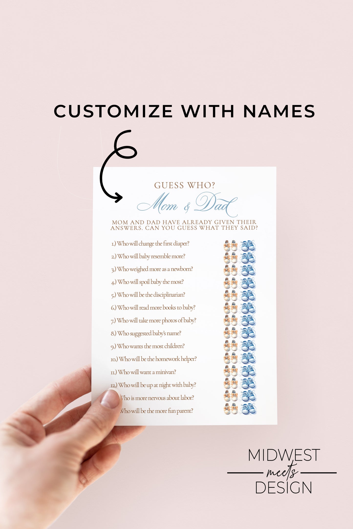 Guess Who Baby Shower Game Cards - Digital/Print