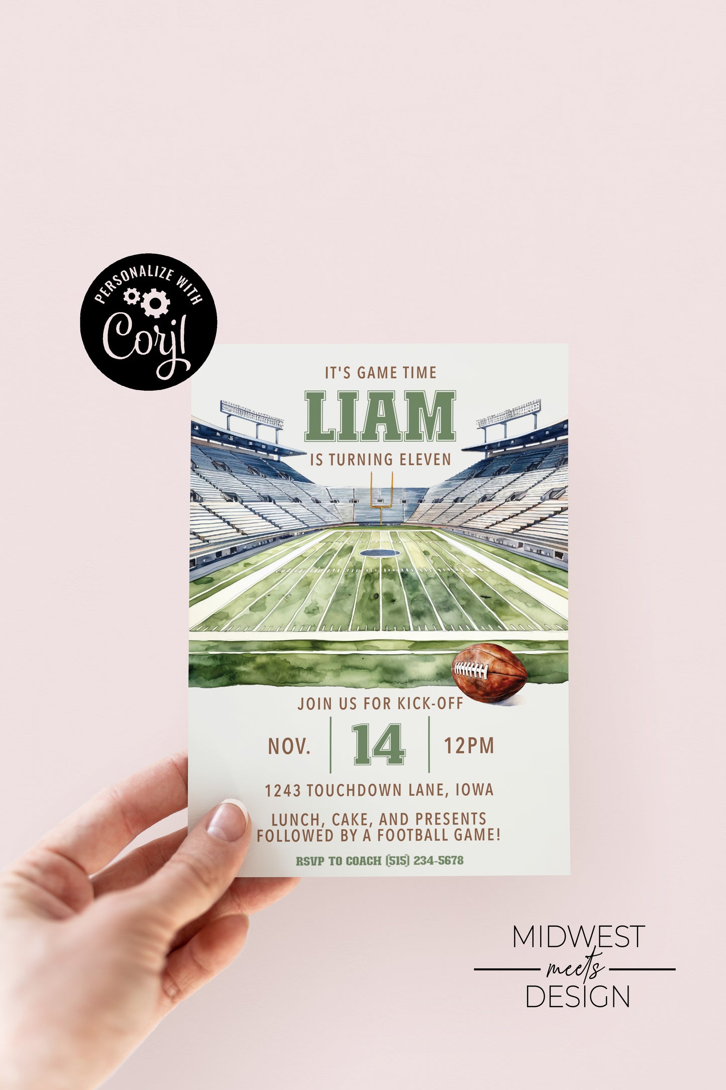 NFL Football Inspired Birthday Invite - Digital/Print