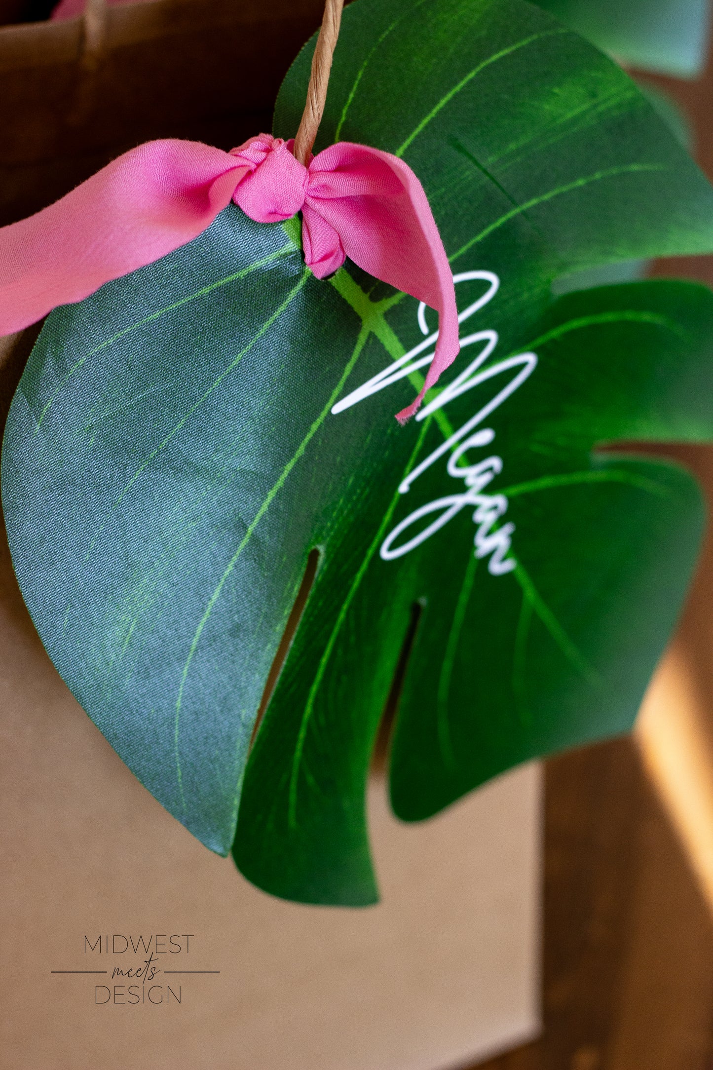 Customized Monstera/Palm Leaf Name Tag - Bachelorette or Gift Tag