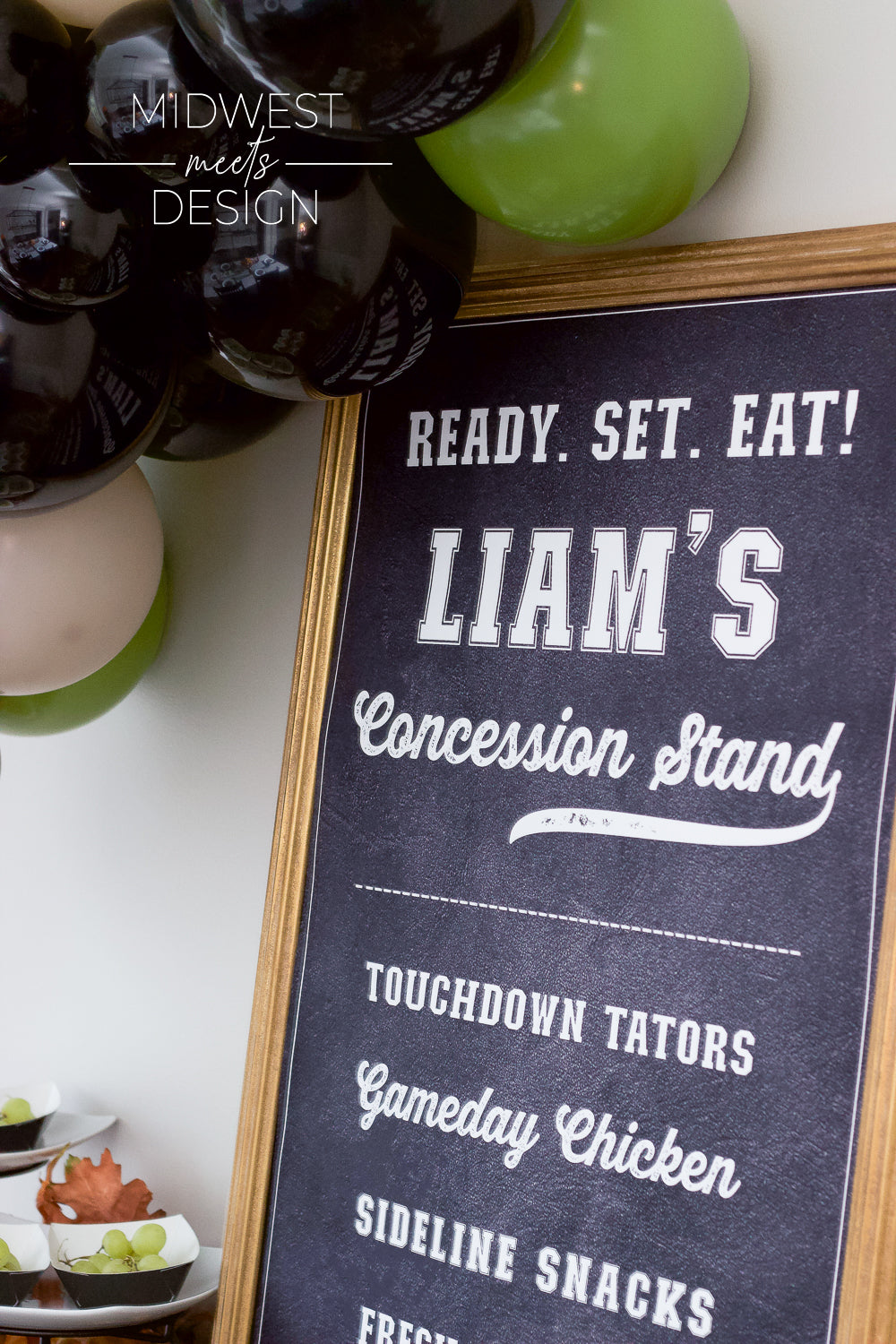 Football Concession Menu Sign Template - Digital Download