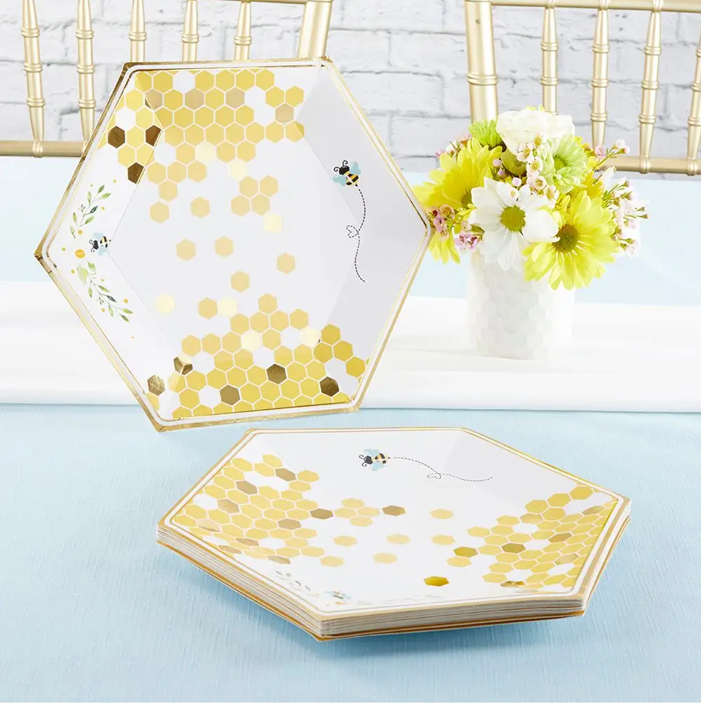 Sweet As Can Bee 9 in. Premium Paper Plates (Set of 16)