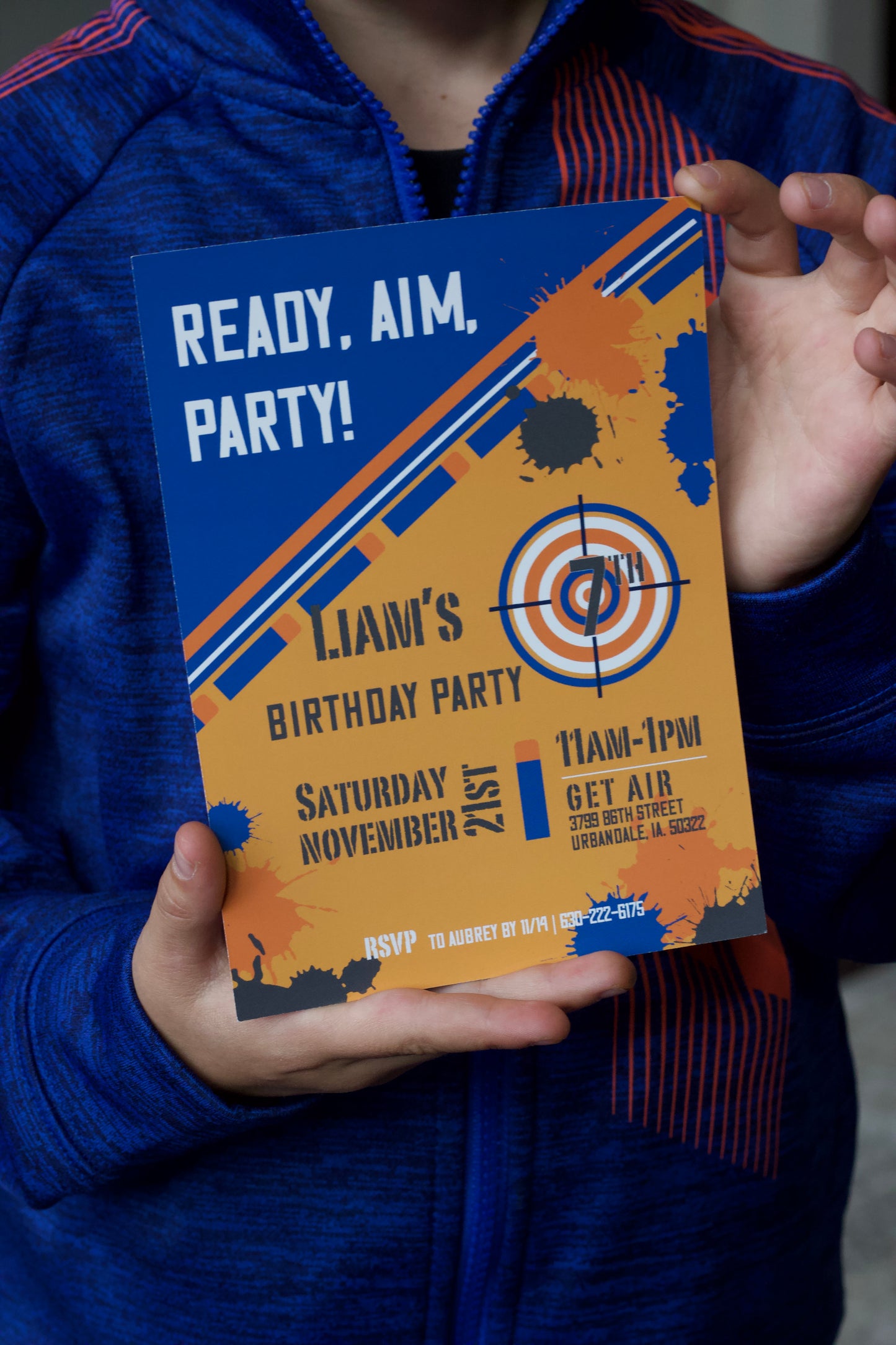 Nerf Inspired Birthday Party Invite - Digital Download