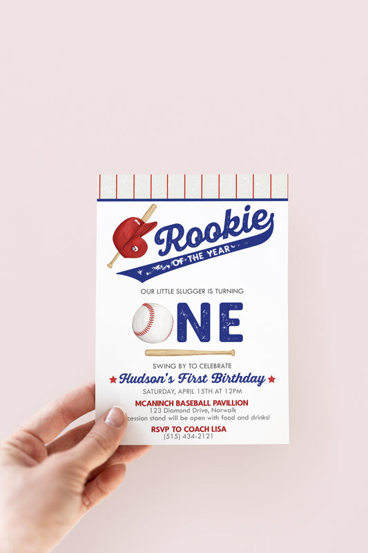 Rookie of the Year Birthday Party Invite - Digital Download