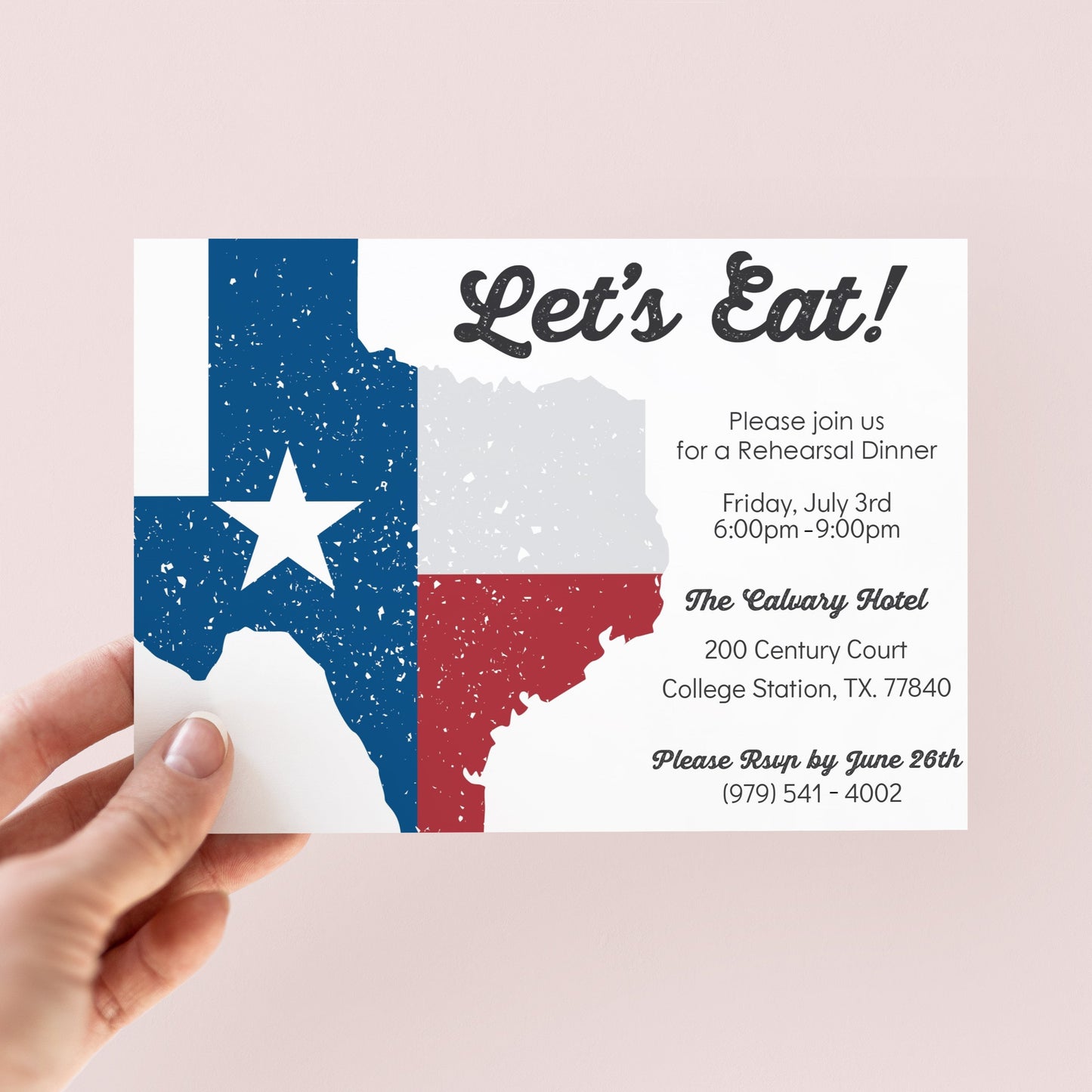 Texas Rehearsal Dinner Invite w/Welcome Sign - Digital Download