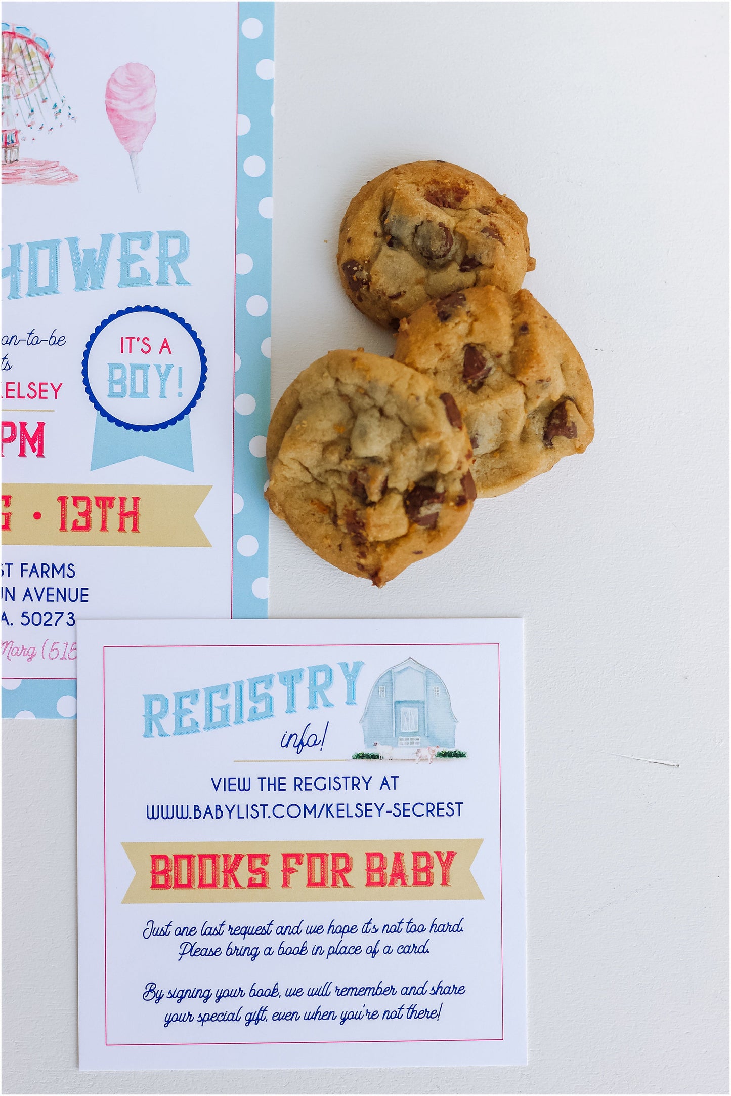 State Fair/County Fair Baby Boy Shower Invite - Printed