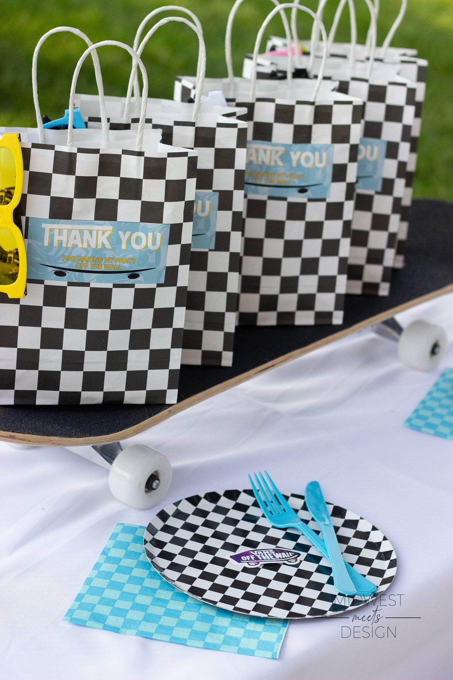 Checkered Black and White Dessert Plates - 8 Pk.