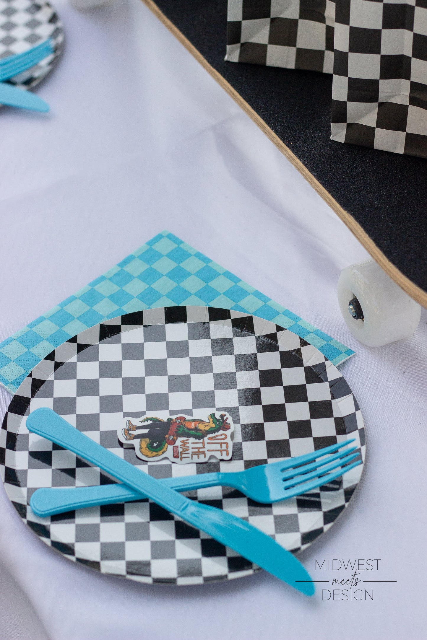 Checkered Black and White Dessert Plates - 8 Pk.