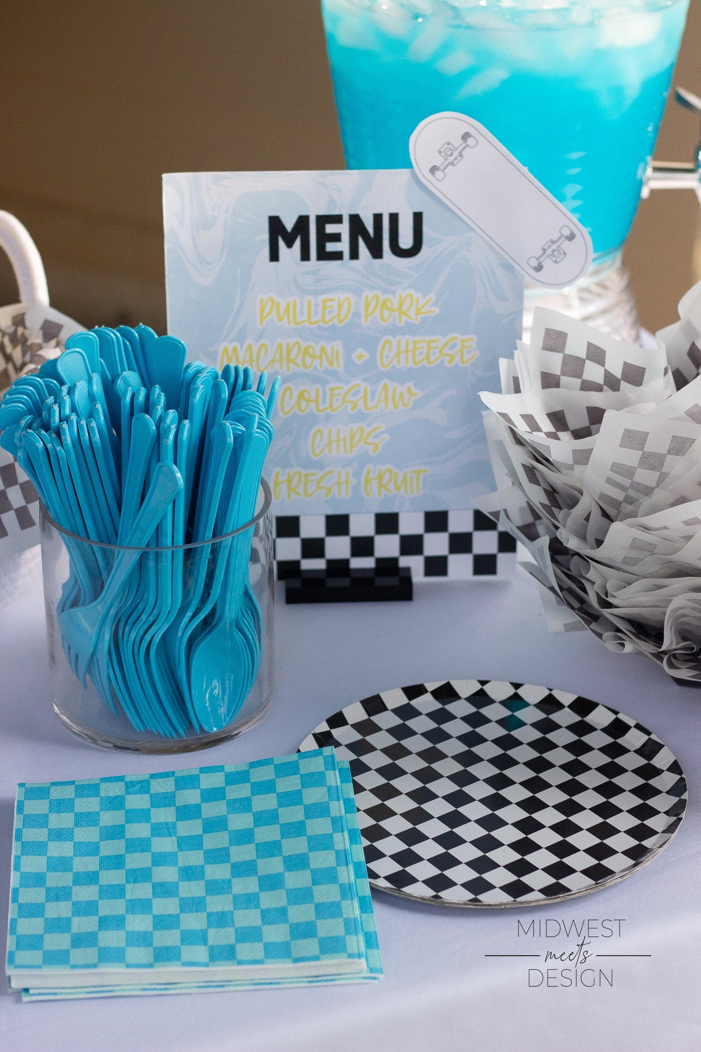 Checkered Black and White Dessert Plates - 8 Pk.