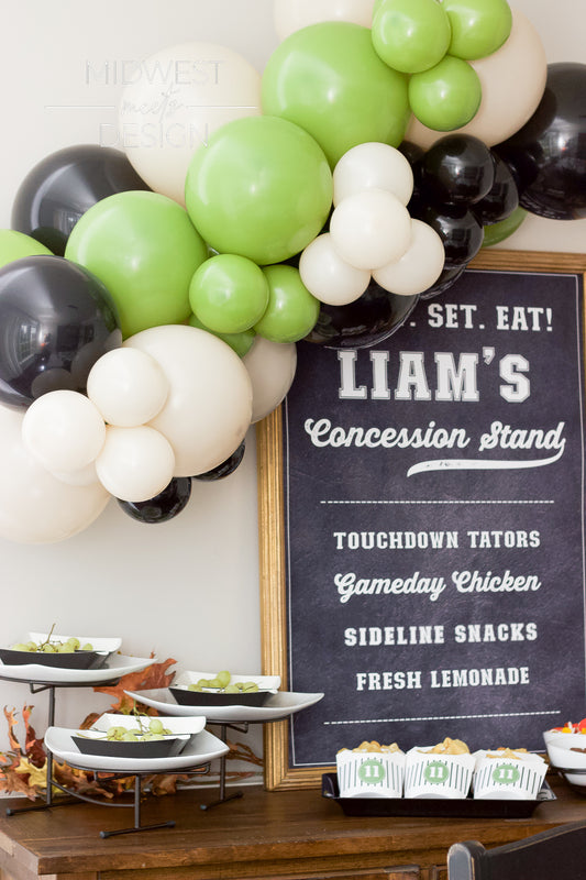Football Concession Menu Sign Template  - Digital Download