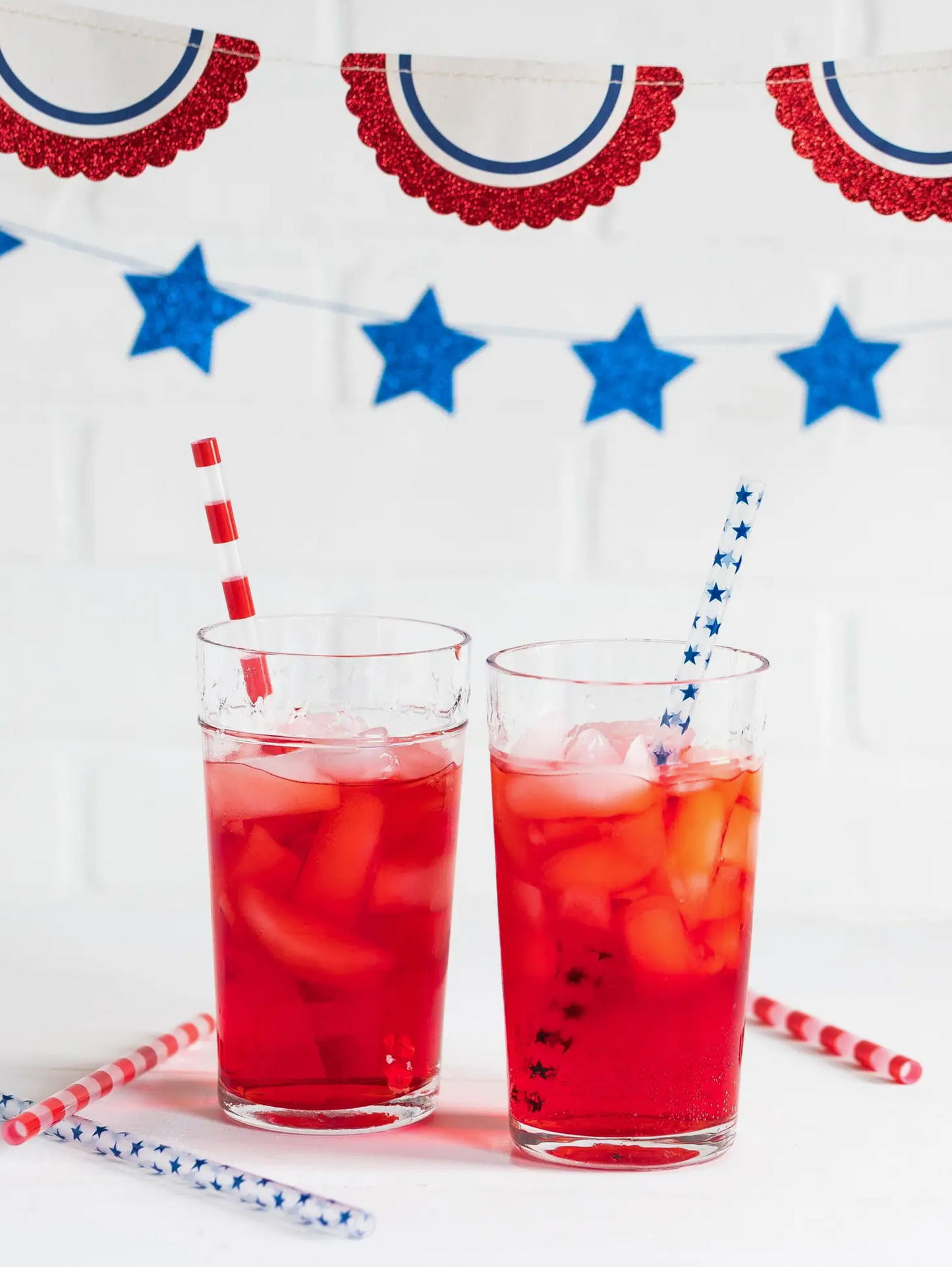 Stars and Stripes Straws - Reusable Plastic Straws