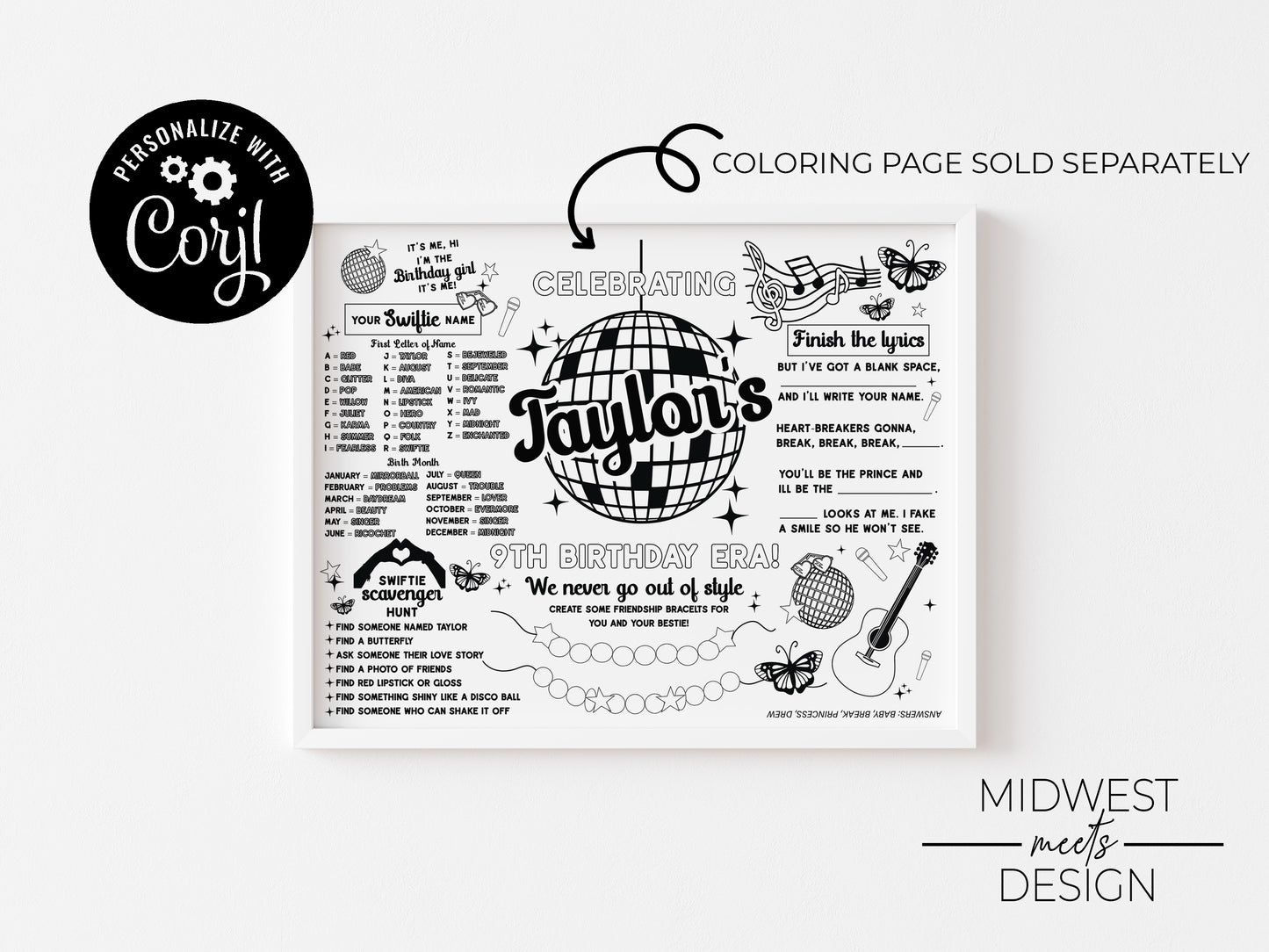 Taylor Eras Tour Inspired Birthday Invite - Digital/Print