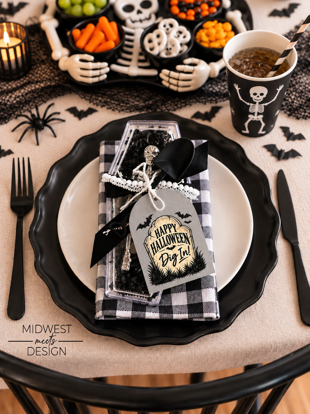 Halloween Graveyard Dig In Gift Tag - Printed