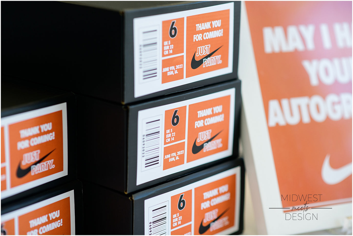 Nike Inspired Shoebox Favor Boxes