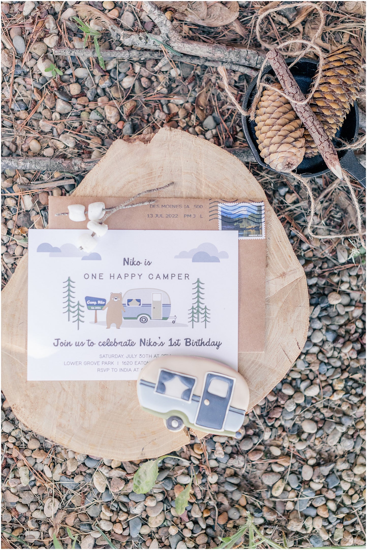 One Happy Camper Birthday Invite - Digital Download