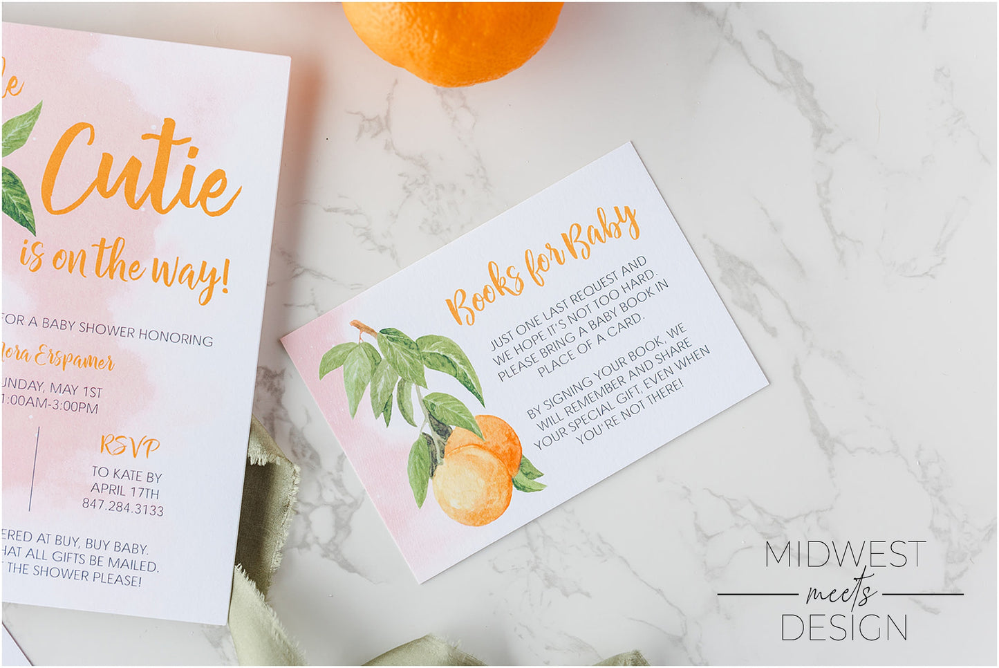 Cutie On The Way Baby Shower Invite - Digital Download