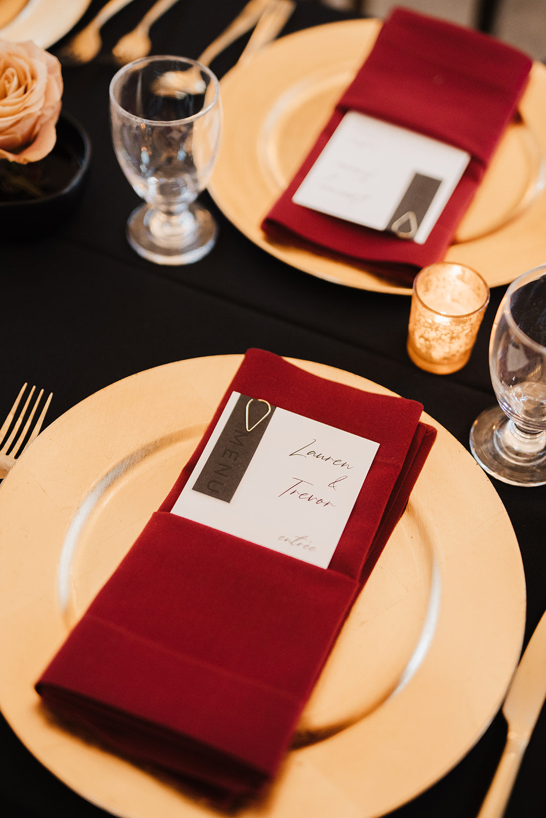 Modern Black/White Dinner Menus - Letterpress + Print