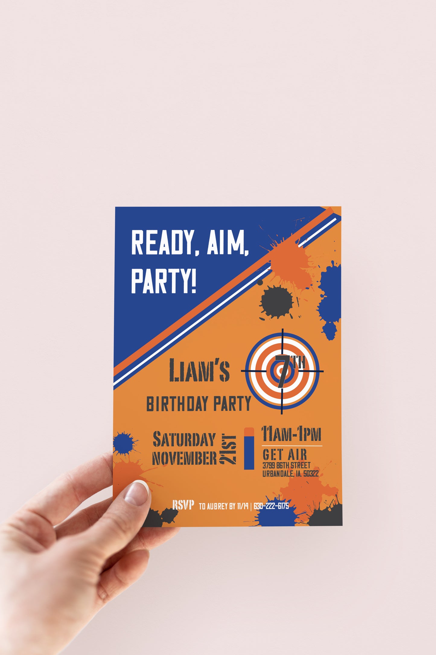 Nerf Inspired Birthday Party Invite - Digital Download