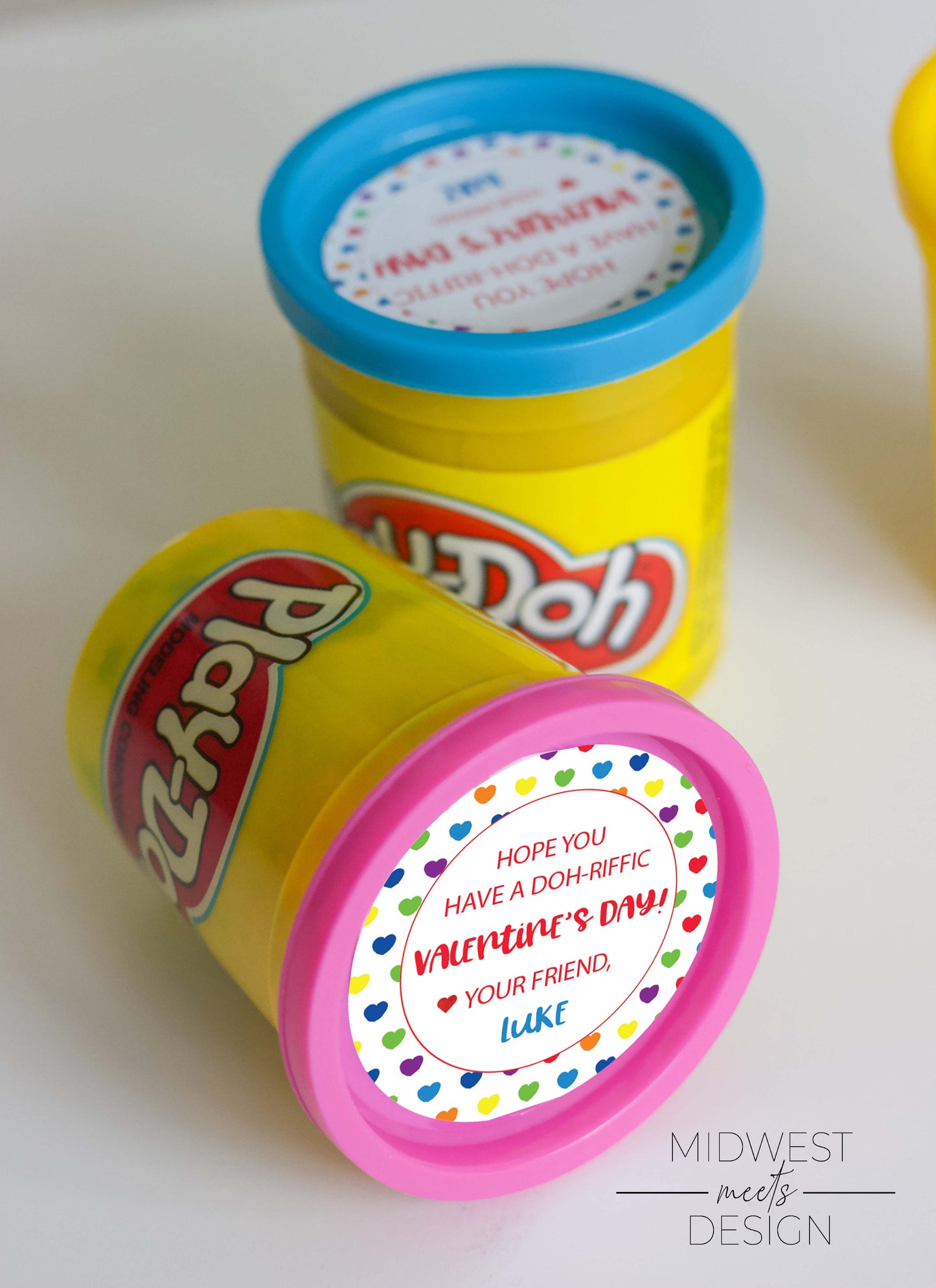 Play Dough Valentine Stickers/Tags - Digital Download