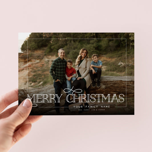 Merry Christmas Holiday Photo Card - Digital Download