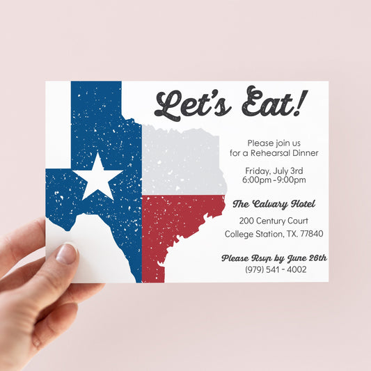 Texas Rehearsal Dinner Invite w/Welcome Sign - Digital Download